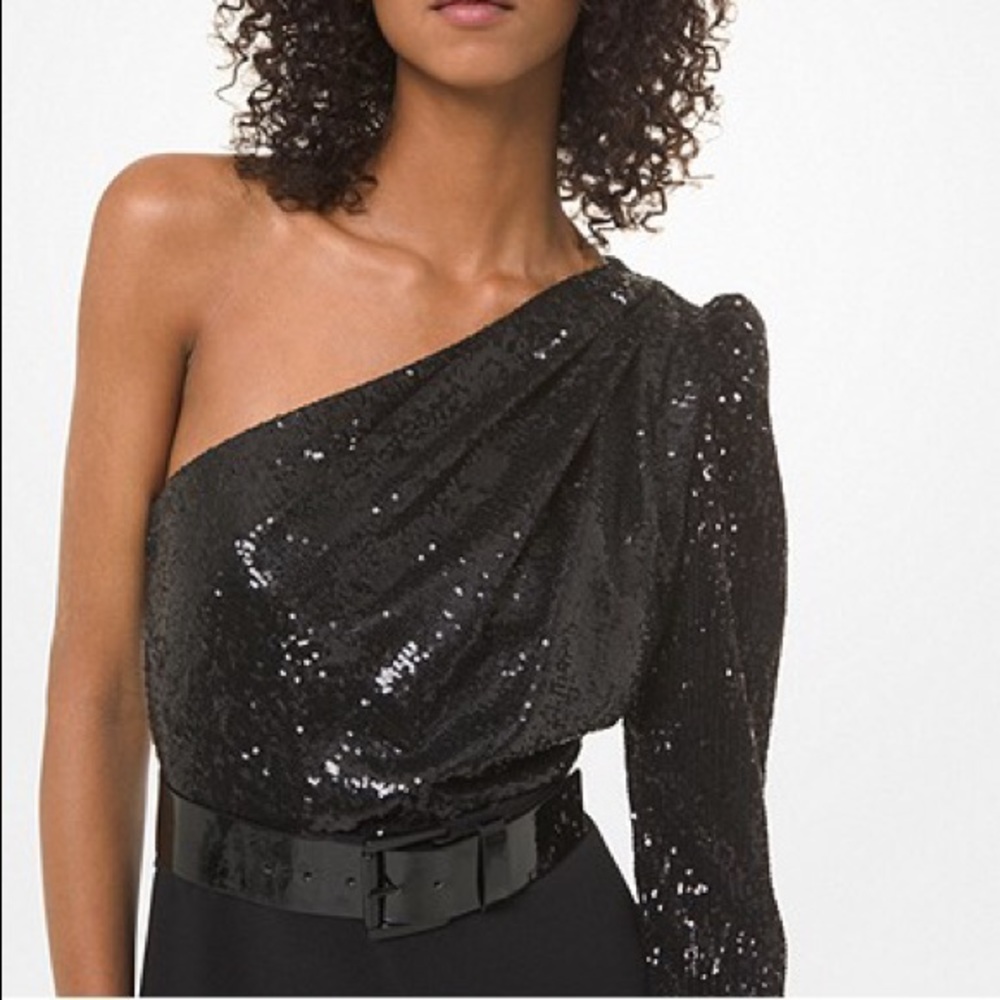 New Michael Kors One-Shoulder Jumpsuit w/Belt 🖤